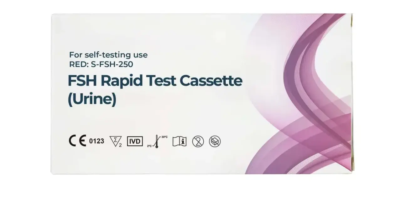 FSH-Schnelltest-Kassette für den Urin. Ein Hilfsmittel für den Wechseljahre Test zu Hause.